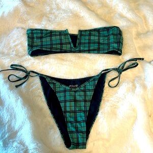 Pacsun green plaid bikini